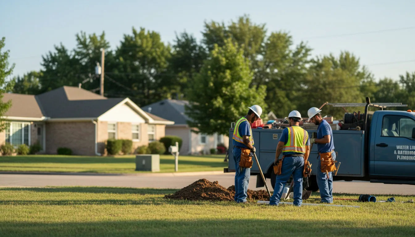 Residential water line and bathroom plumbing service in Mellette, SD